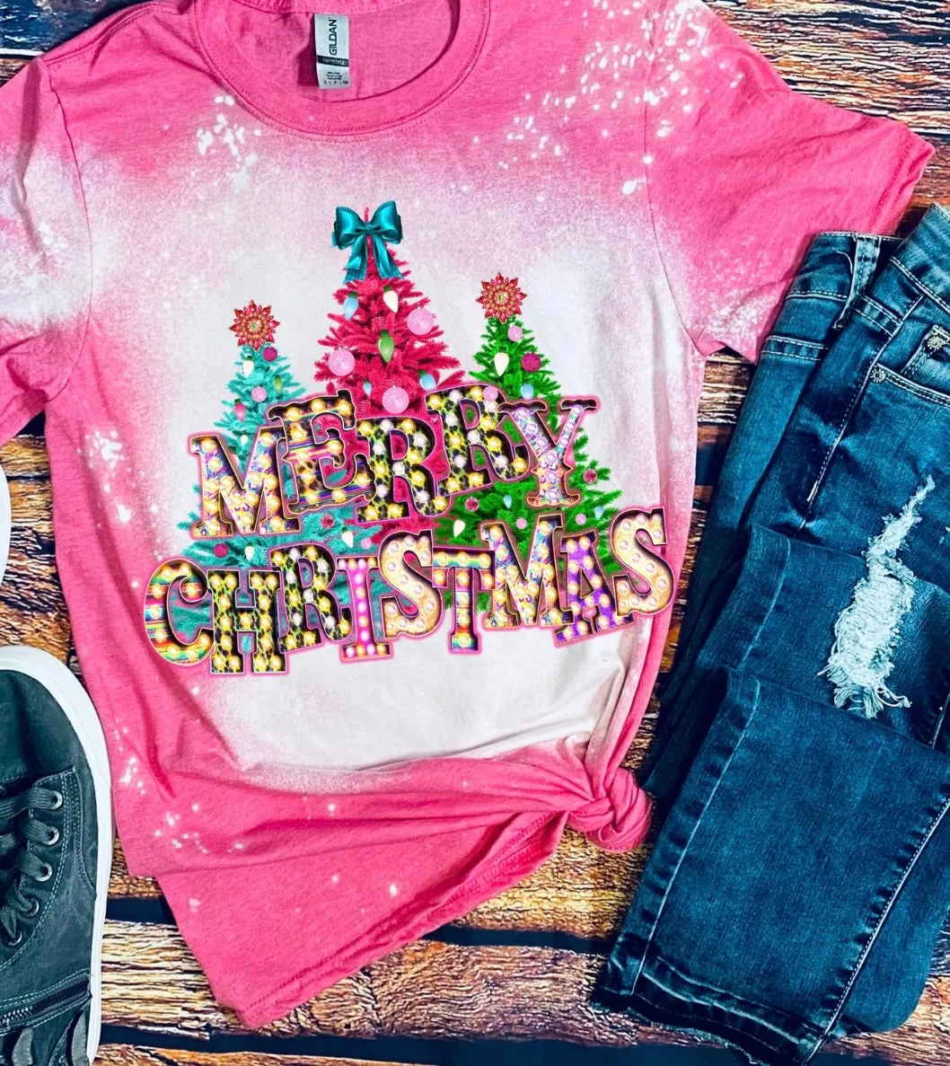 Merry All The Way Bleached Tee