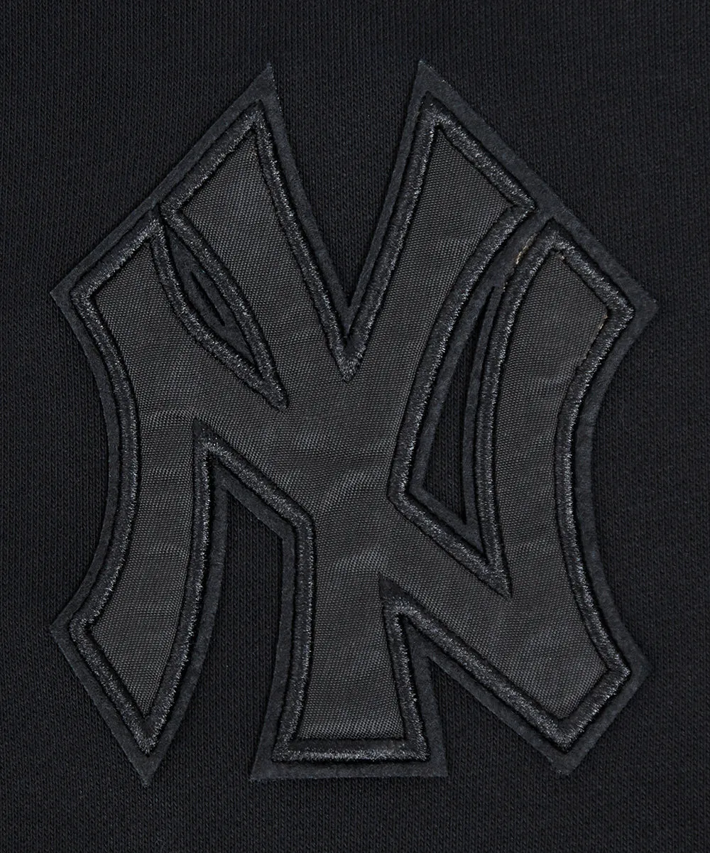 MLB NEW YORK YANKEES NEUTRAL WOMEN'S CROPPED PO HOODIE (BLACK)