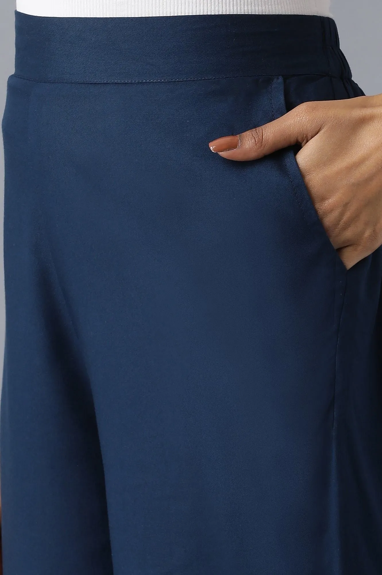 Moonlight Blue Solid Culottes