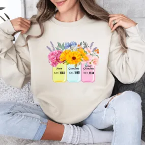 Mother's Day Personalized Mason Jar Crewneck Sweatshirt