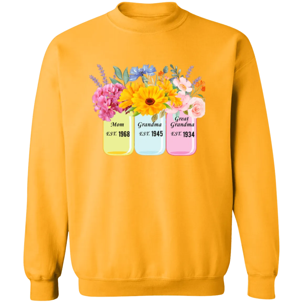 Mother's Day Personalized Mason Jar Crewneck Sweatshirt
