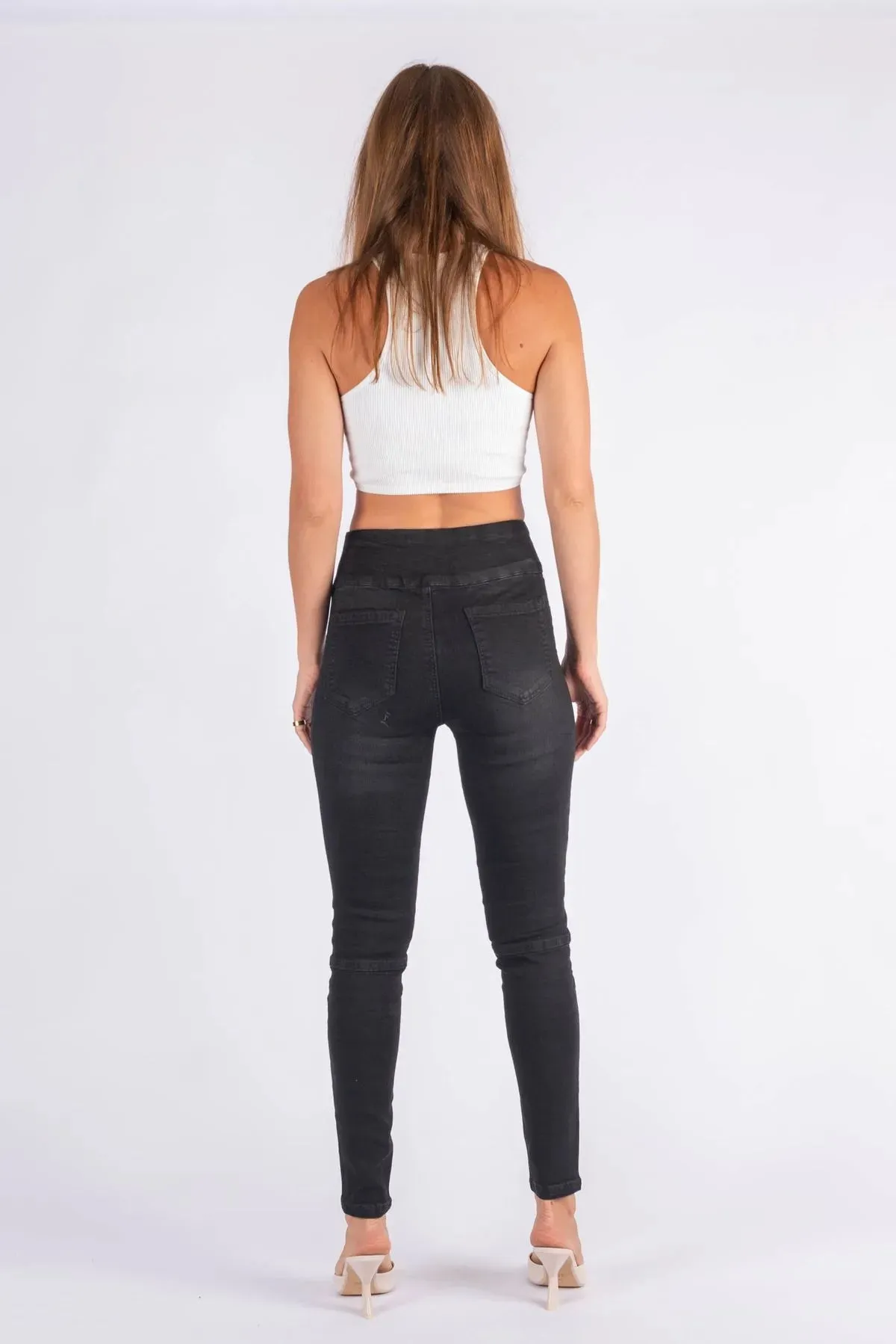 Moto Panel Jeans by Wakee - Black Wash