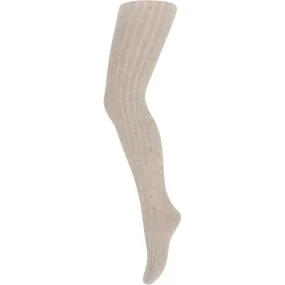 MP 130 Cotton Rib Tights Beige Melange