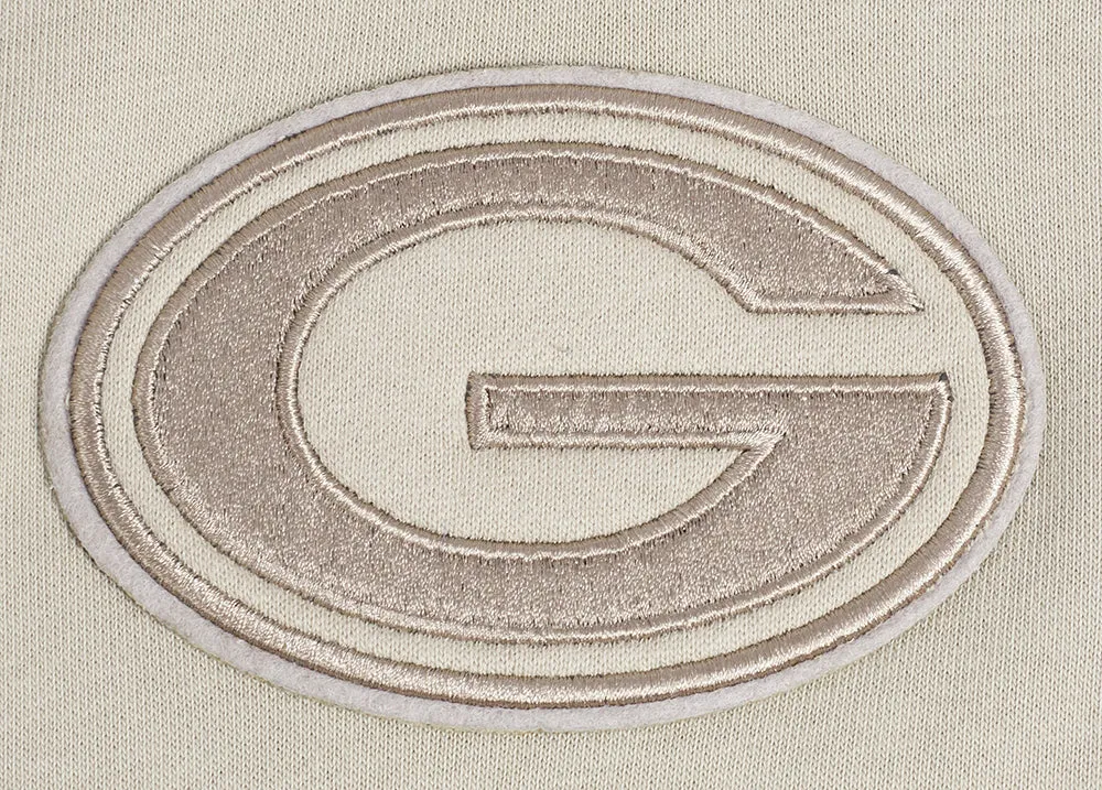 NFL GREEN BAY PACKERS NEUTRAL WOMEN'S CROPPED PO HOODIE (TAUPE)