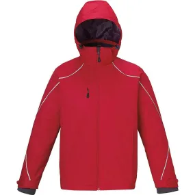 North End Men's Classic Red Angle 3-In-1 Jacket with Bonded Fleece Liner