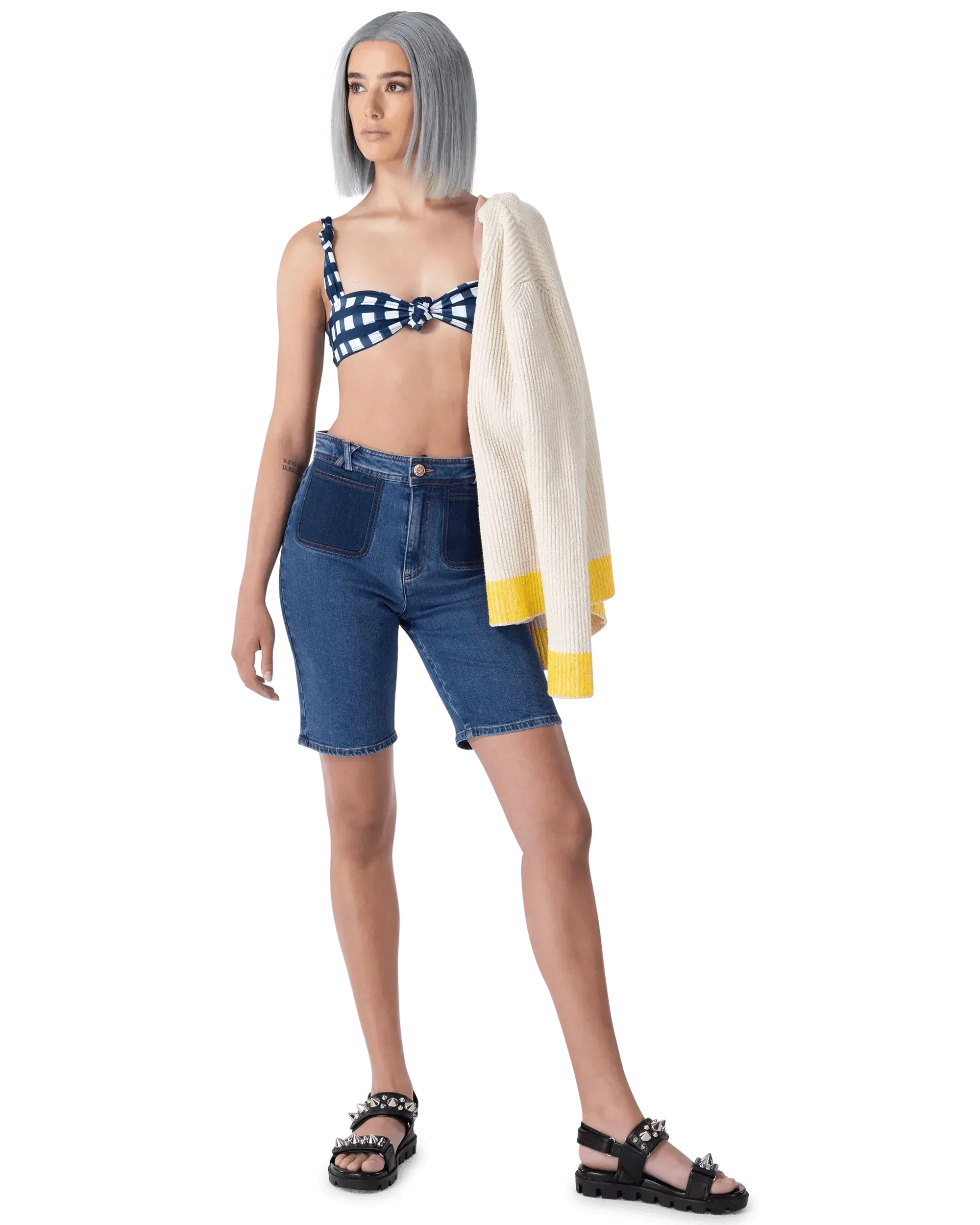 Organic Knee Length Denim Shorts