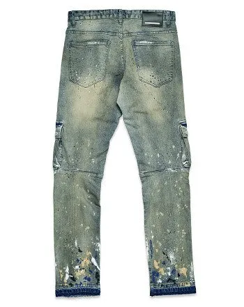PACKM MULTI CARGO SLIM STRAIGHT DENIM