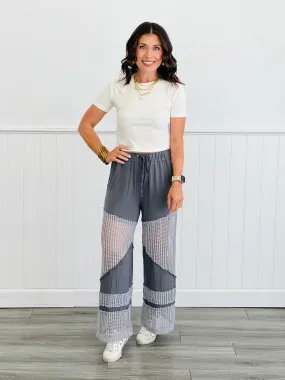 POL Iron Grey Contrast See Through Culottes Pants (Reg.)