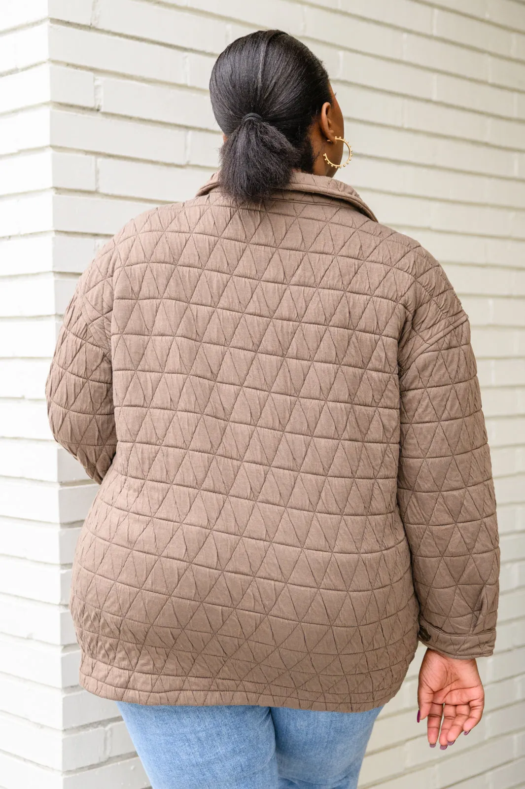 Quincey Quilted Shacket in Mocha