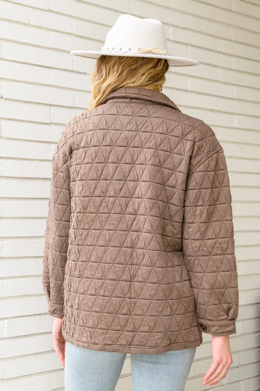 Quincey Quilted Shacket in Mocha