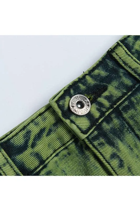 QZ768 Asymmetric  Denim Mini Skirt
