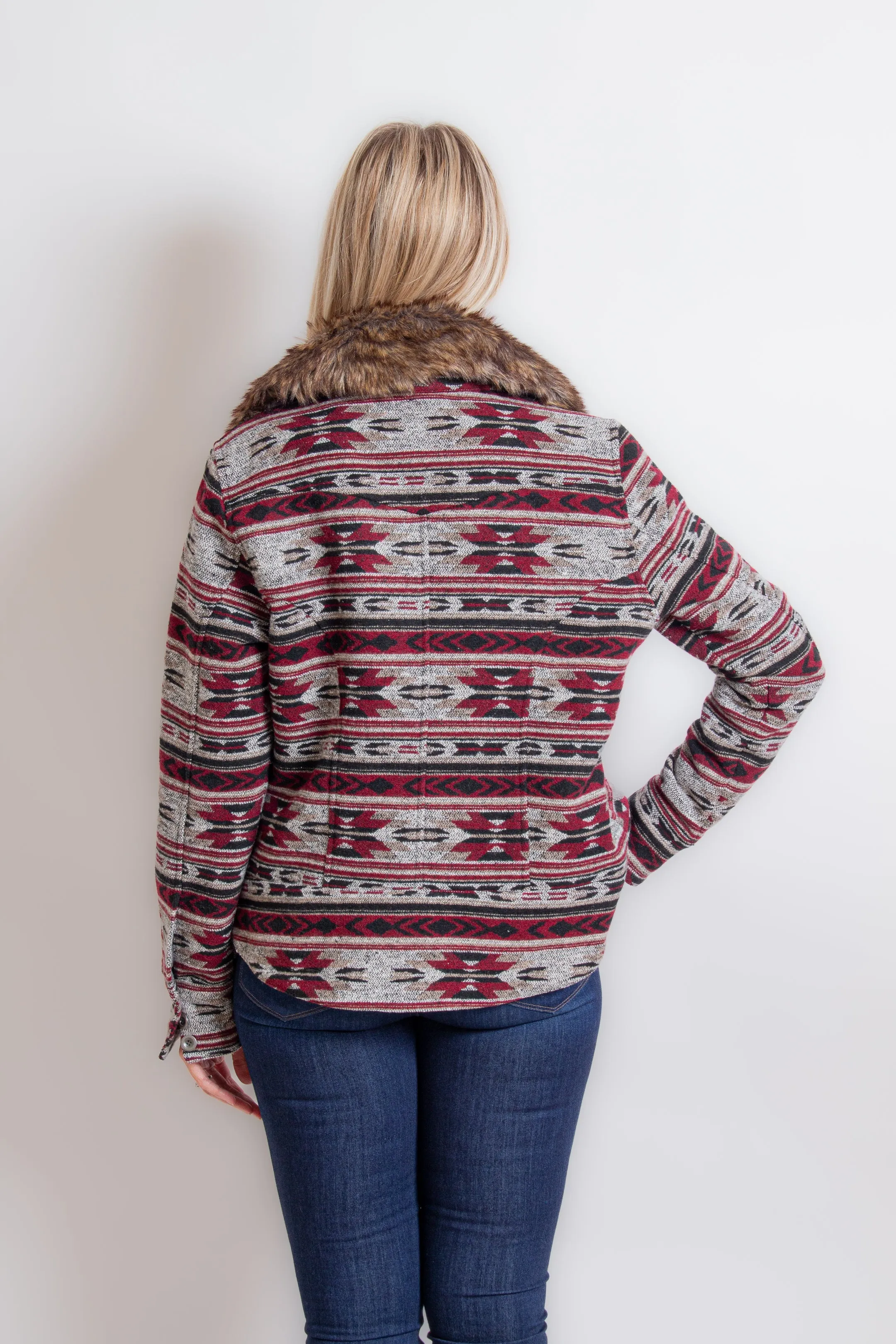 Red Aztec Blanket Jacket