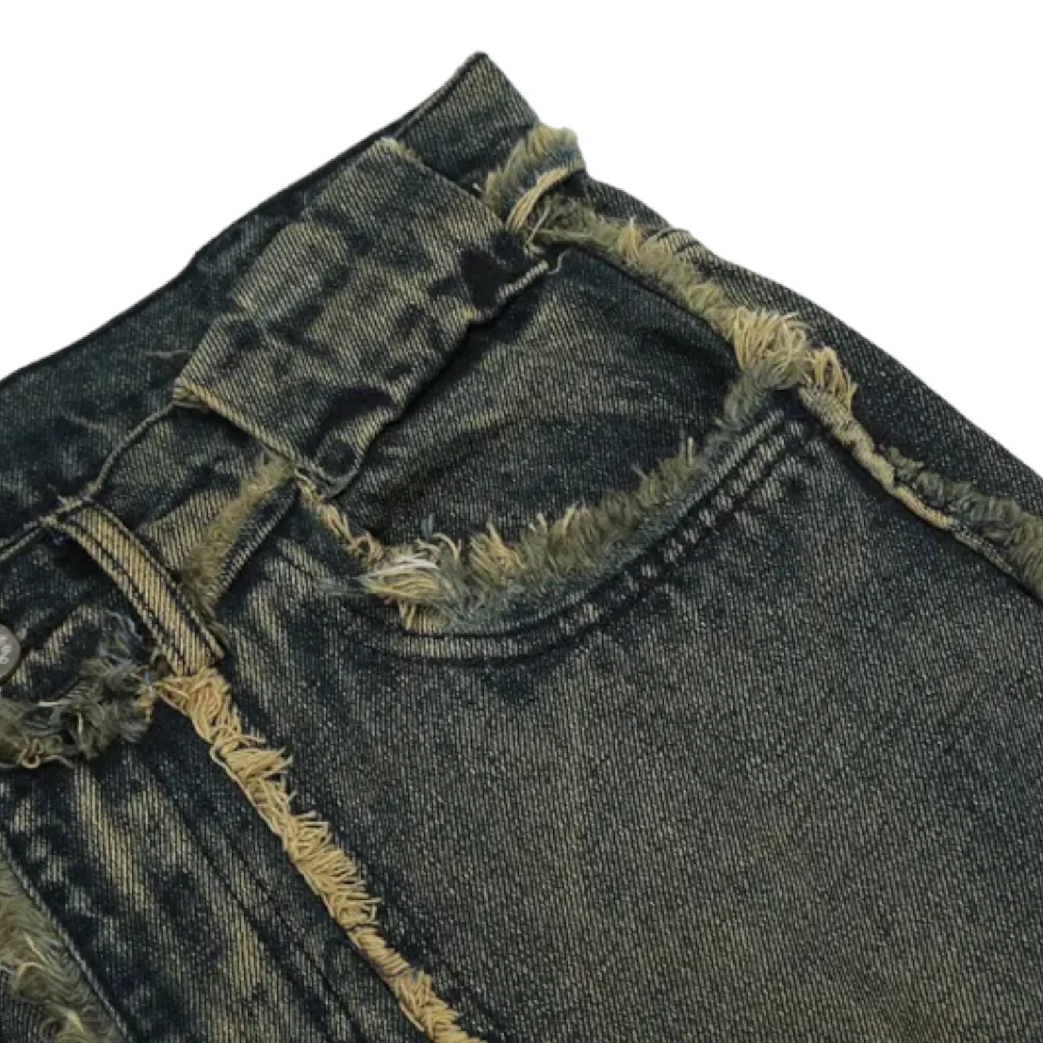 Relaxed fit bootleg jeans with fray edges