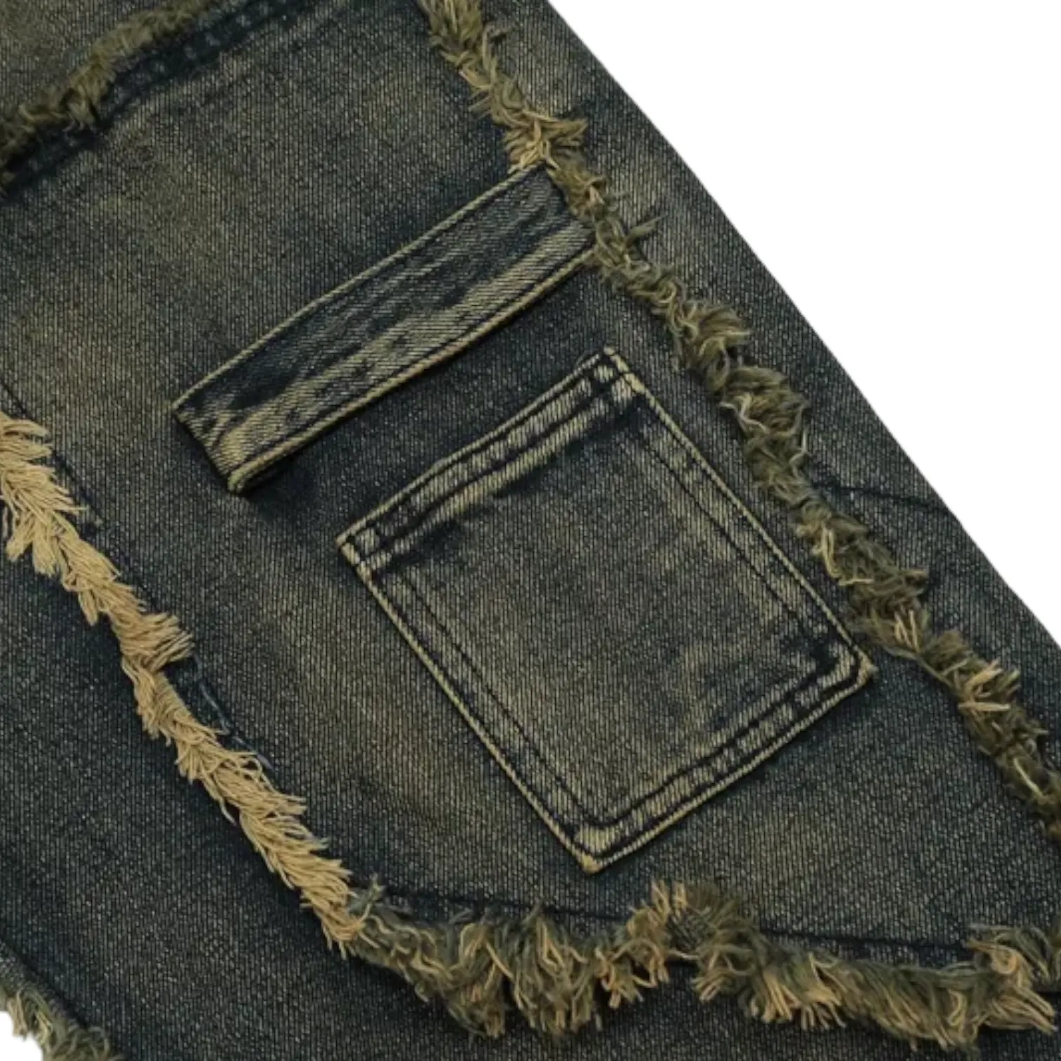 Relaxed fit bootleg jeans with fray edges