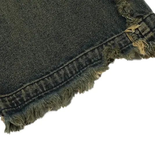 Relaxed fit bootleg jeans with fray edges