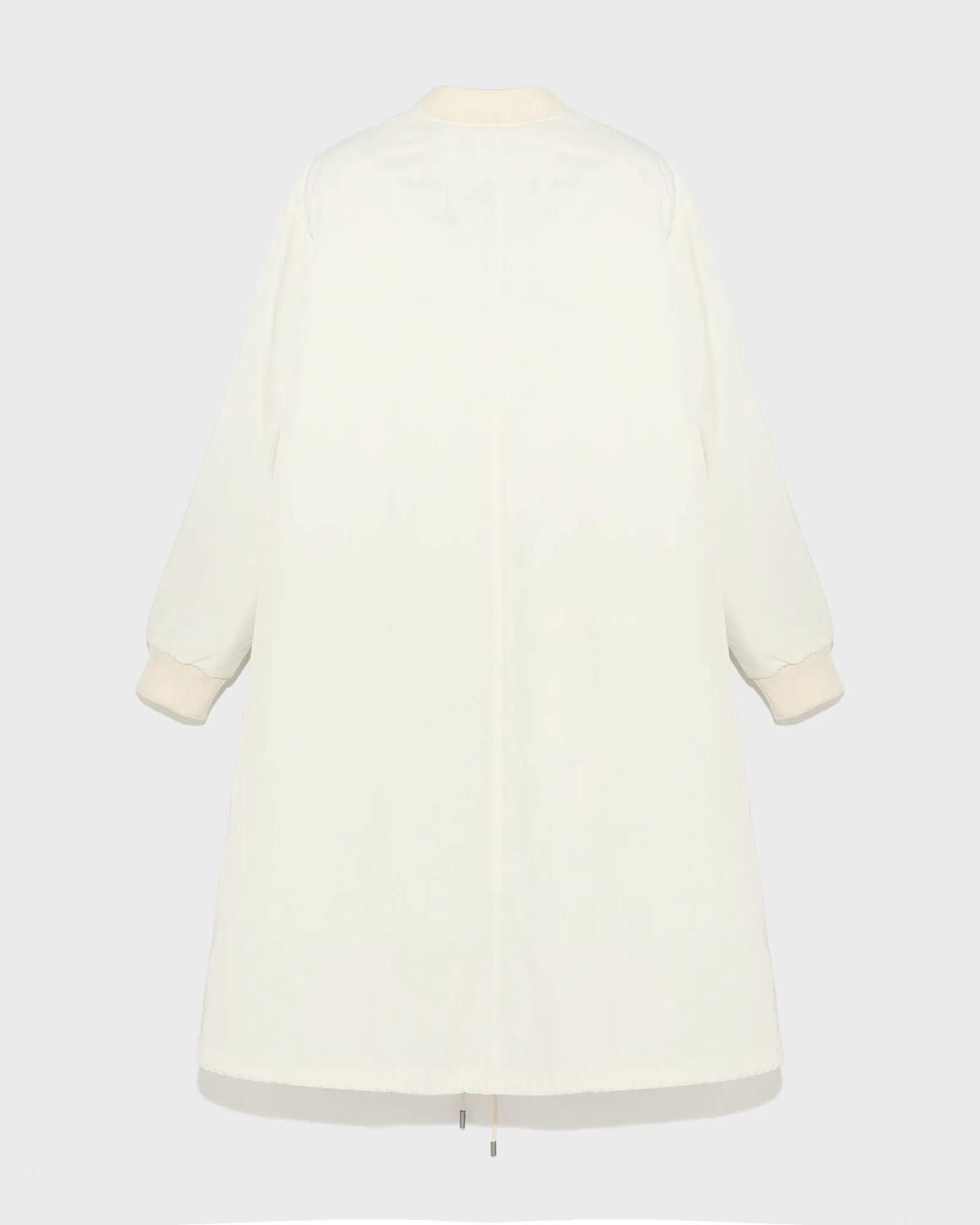 Reversible bomber parka in water-repellent technical fabric and long-haired mink