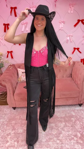 Rhinestone-Studded Bodysuit