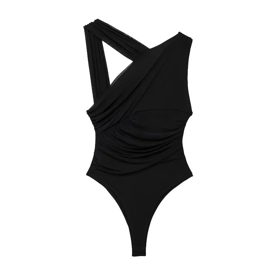 Stefanie Leopardenmuster-Bodysuit | Sommer ärmelloser schlanker bedruckter Damenbodysuit