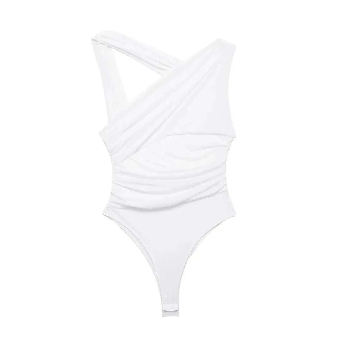 Stefanie Leopardenmuster-Bodysuit | Sommer ärmelloser schlanker bedruckter Damenbodysuit