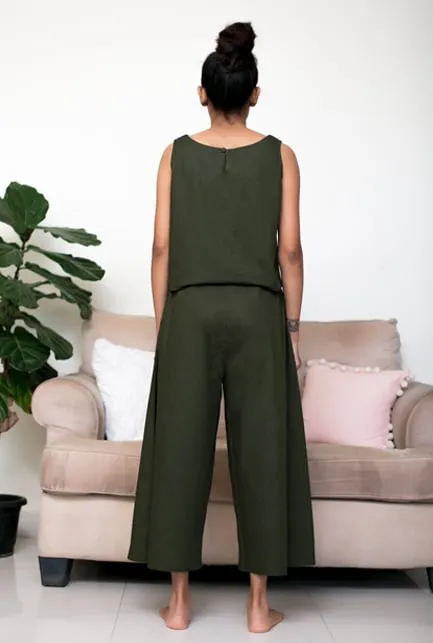 Ubika Pleated Culottes - Green