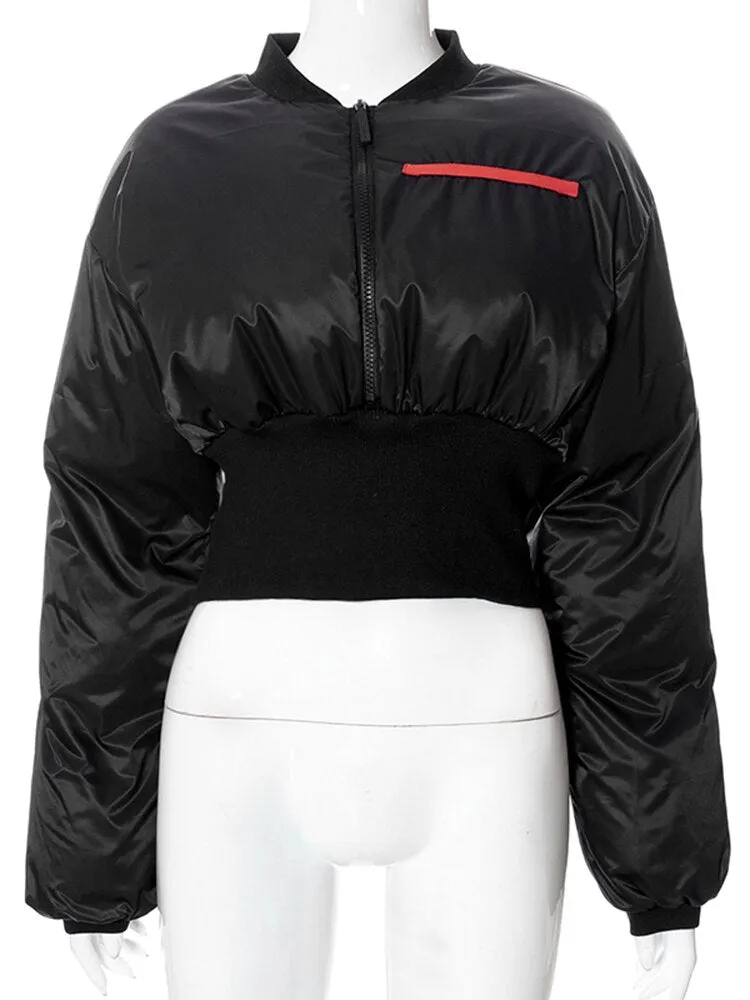 Ueteey Winter Parkas Coats for Women Solid Waisted Unique Zipper Jacket Girl Casual Party Street Classic