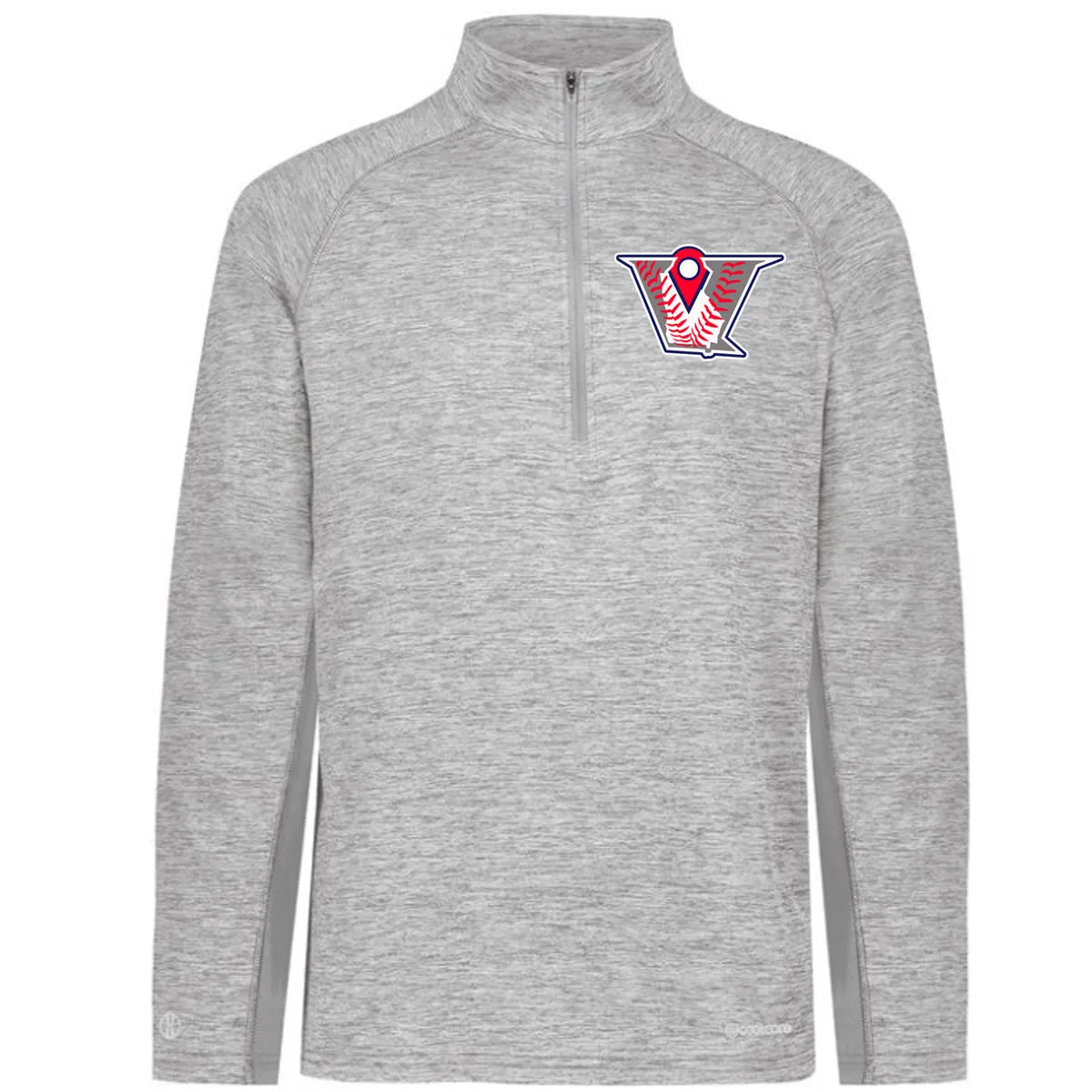 Velo BB - Electrify Coolcore 1.2 Zip Pullover with V Logo - Athletic Grey
