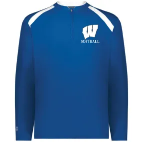 Windsor - Clubhouse Longsleeves Cage Jacket with W Softball Logo - Royal