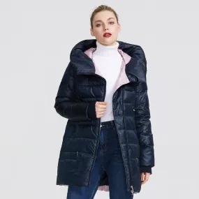 Women's Winter Warm Polyester Parka With Zippers